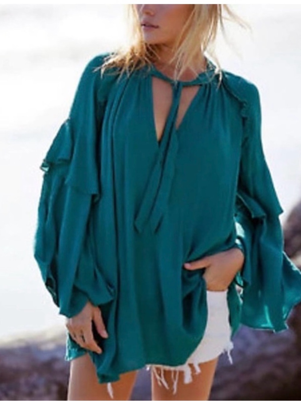 Free People Endless Summer Cattleya Tunic NWT Everglades Sz XS